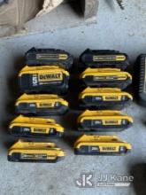 (10) Miscellaneous DeWalt Batteries