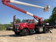 Hi-Ranger 5FC-55, Bucket Truck rear mounted on 2008 Ford F750 Flatbed/Utility Truck Starts, Runs, Mo