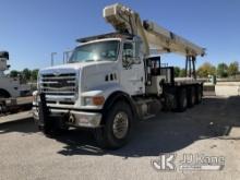 National 1400H, Hydraulic Truck Crane mounted behind cab on 2007 Sterling L7500 Tri-Axle Flatbed/Uti