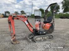 2015 Kubota K008-3 Mini Hydraulic Excavator Runs, Moves, Operates, Rust Damage