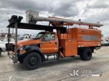 Altec LR756, Over-Center Bucket Truck mounted behind cab on 2013 Ford F750 Chipper Dump Truck Not Ru