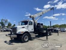 National 680, Hydraulic Crane mounted behind cab on 2018 Peterbilt 348 6x4 Flatbed Truck Danella Uni