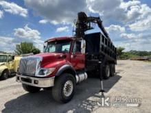 Log Lift F135Z, Grappleboom/Log Loader Crane mounted behind cab on 2003 International 7600 T/A Dump 