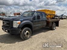 2015 Ford F450 Extended-Cab Flatbed Truck Runs, Moves, Rust, Body Damage, Check Engine Light On, No 