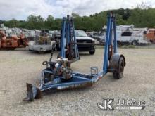 2003 Arnco TM 310 ELB Reel Trailer Broken Jack, Rust Damage, Motor Not Running Condition Unknown