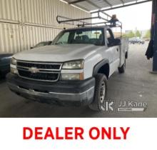 2007 Chevrolet Silverado Classic 2500HD Utility Truck Runs, Moves, Rust Damage On Hood Latch