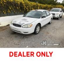 2006 Ford Taurus 4-Door Sedan Runs, Does Not Stay Running, Bad Charging System, Has Paint Damage, Mu