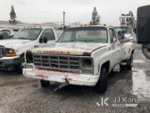 1979 GMC Dual Wheel Pickup Truck Not Running, Has Body Damage, Unable To Read Odometer, Missing Door