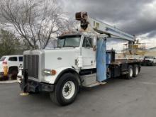 (Jurupa Valley, CA) Manitex 2592, Hydraulic Crane mounted behind cab on 1995 Peterbilt 357 T/A Flatb