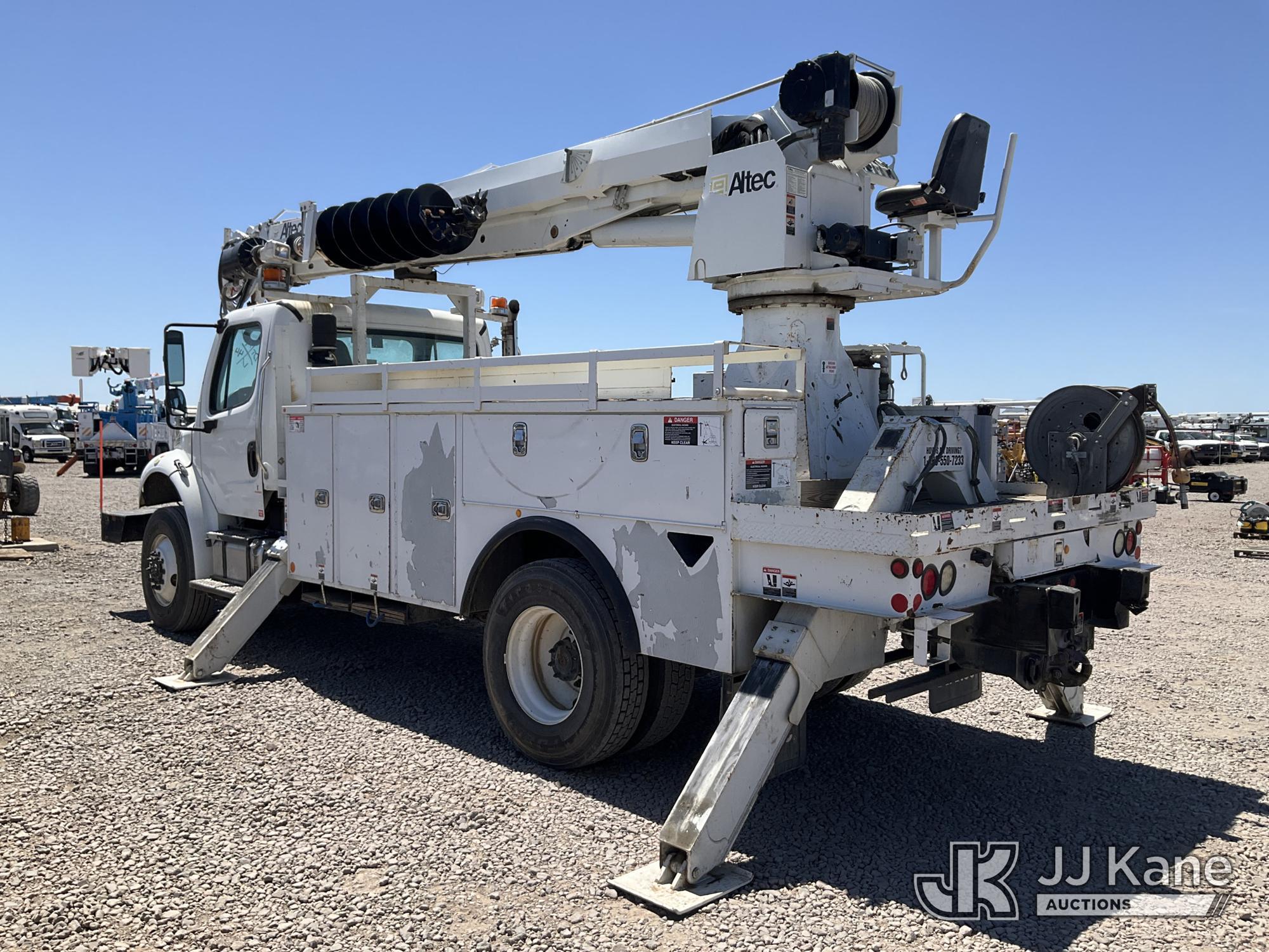 (Dixon, CA) Altec DC47-BTR, Digger Derrick rear mounted on 2015 Freightliner M2 106 4x4 Utility Truc