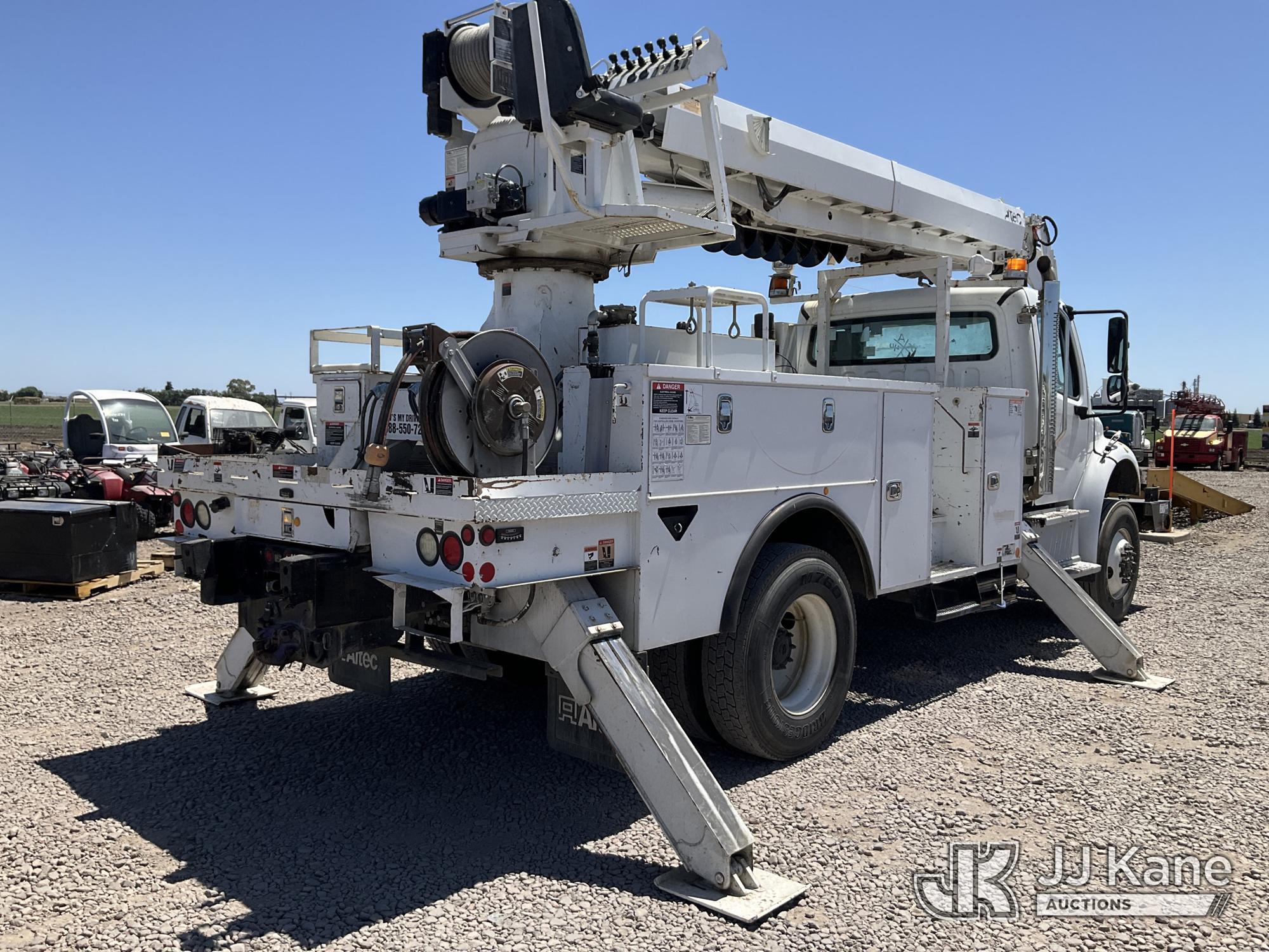 (Dixon, CA) Altec DC47-BTR, Digger Derrick rear mounted on 2015 Freightliner M2 106 4x4 Utility Truc