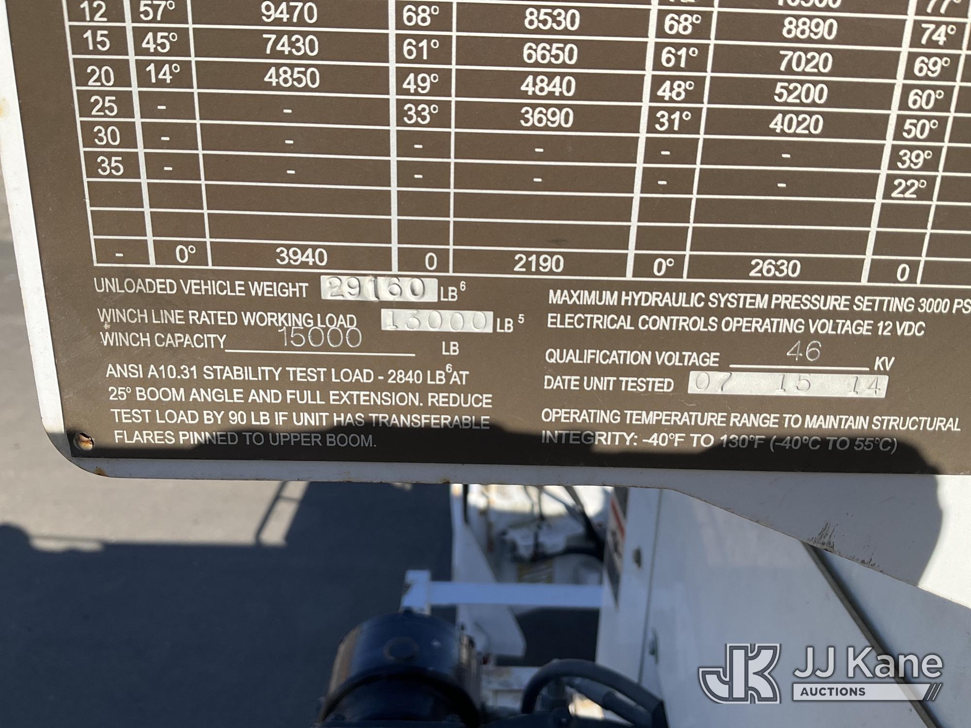(Dixon, CA) Altec DC47-BTR, Digger Derrick rear mounted on 2015 Freightliner M2 106 4x4 Utility Truc