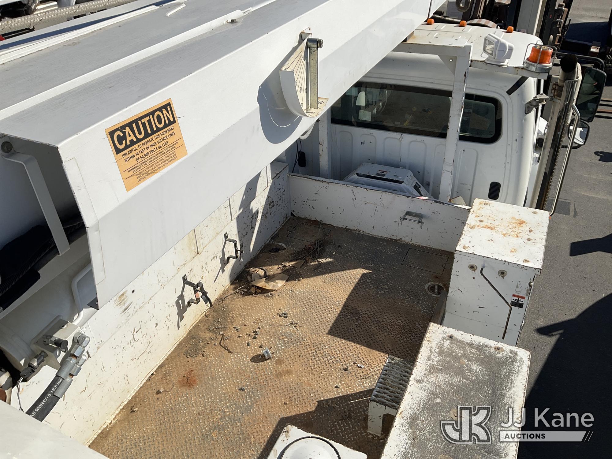(Dixon, CA) Altec DC47-BTR, Digger Derrick rear mounted on 2015 Freightliner M2 106 4x4 Utility Truc