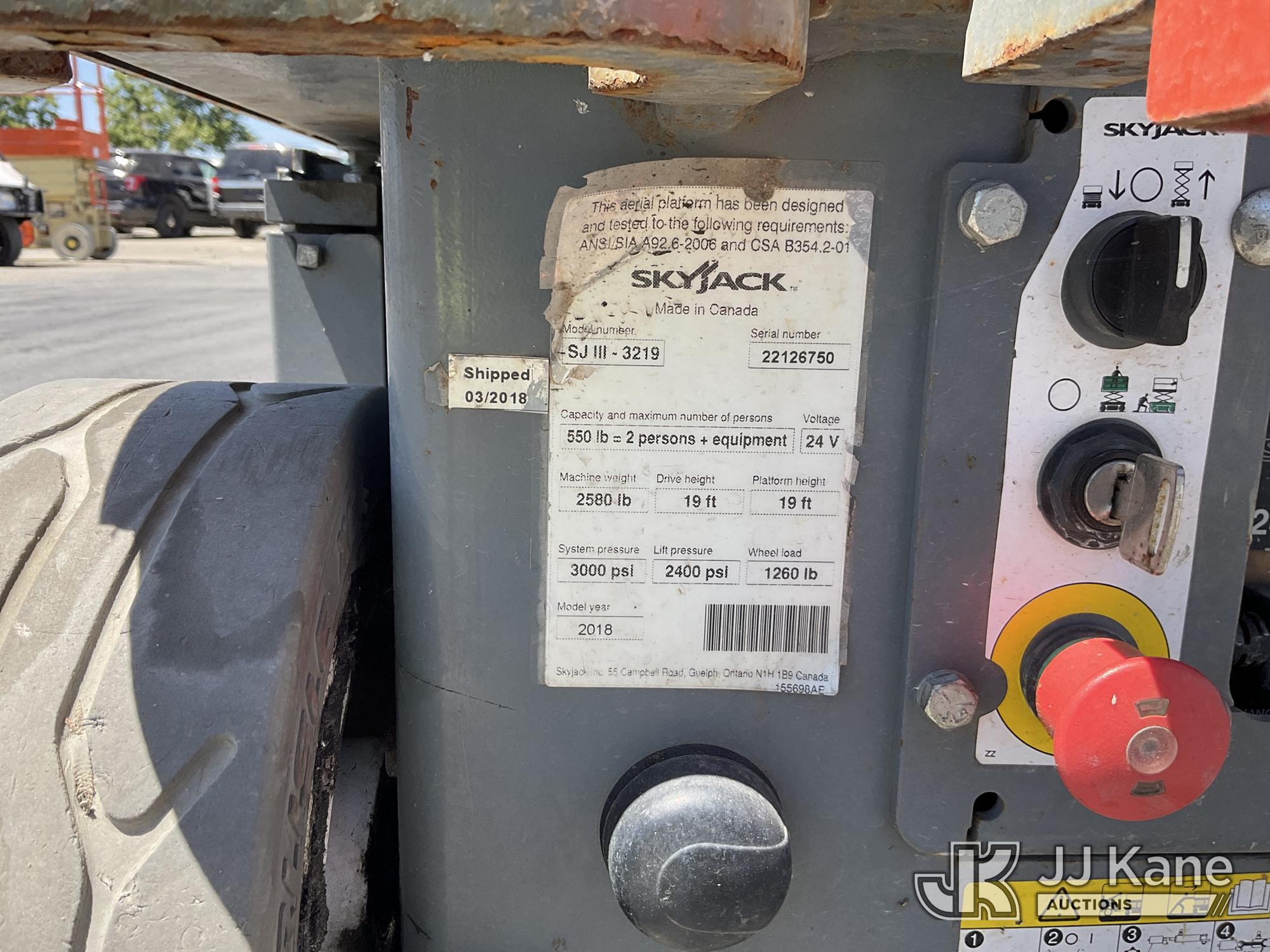 (Dixon, CA) 2018 SkyJack SJIII-3219 Self-Propelled Scissor Lift Runs, Moves, & Operates