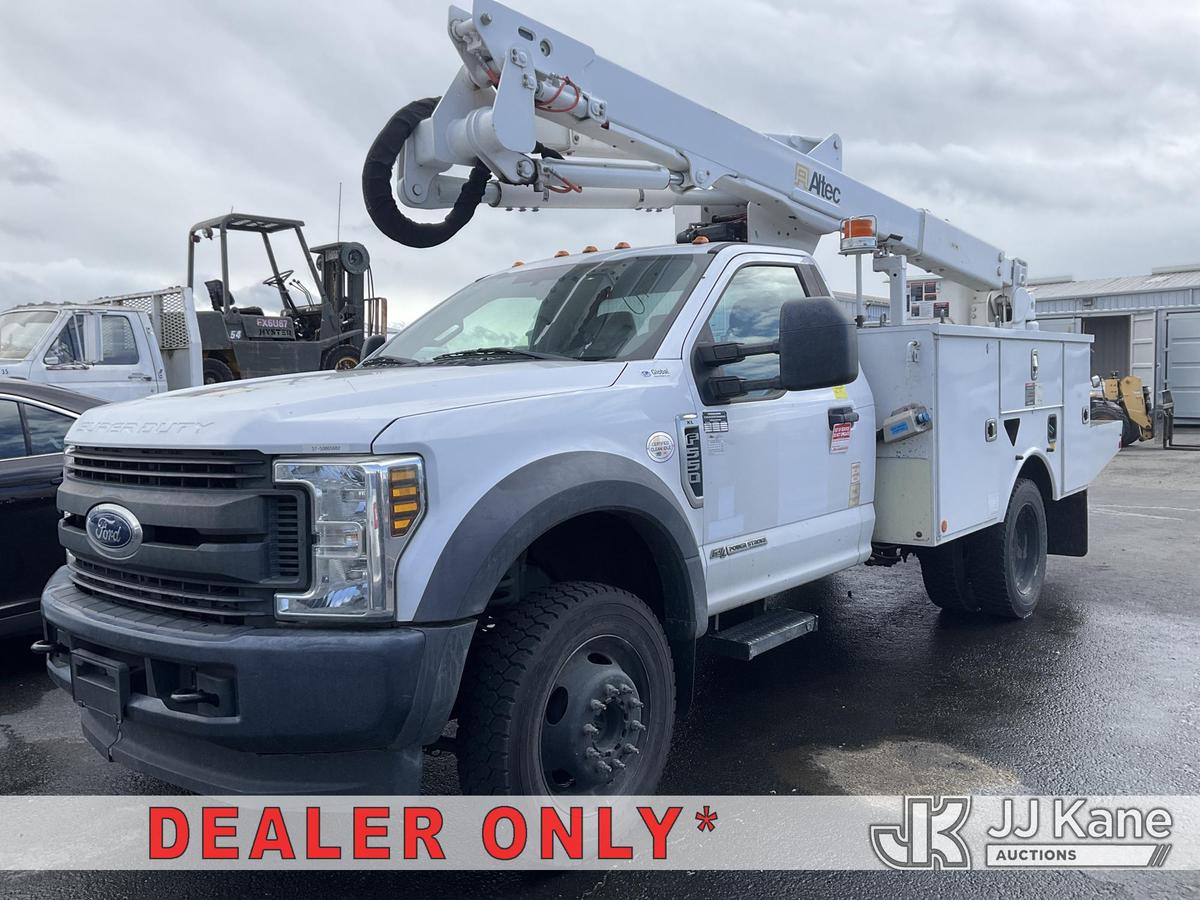 (Dixon, CA) Altec AT40G, Articulating & Telescopic Bucket Truck mounted behind cab on 2018 Ford F-55