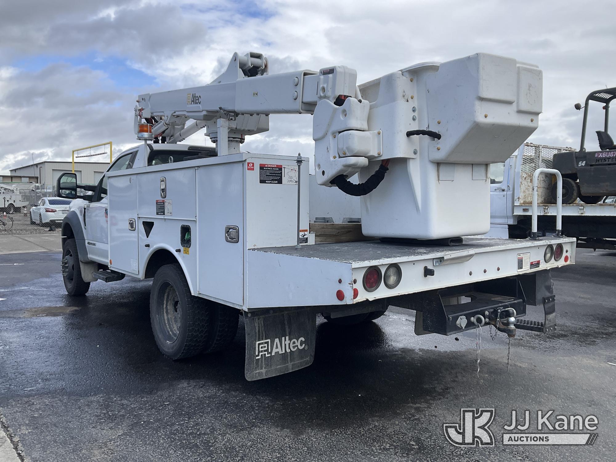 (Dixon, CA) Altec AT40G, Articulating & Telescopic Bucket Truck mounted behind cab on 2018 Ford F-55