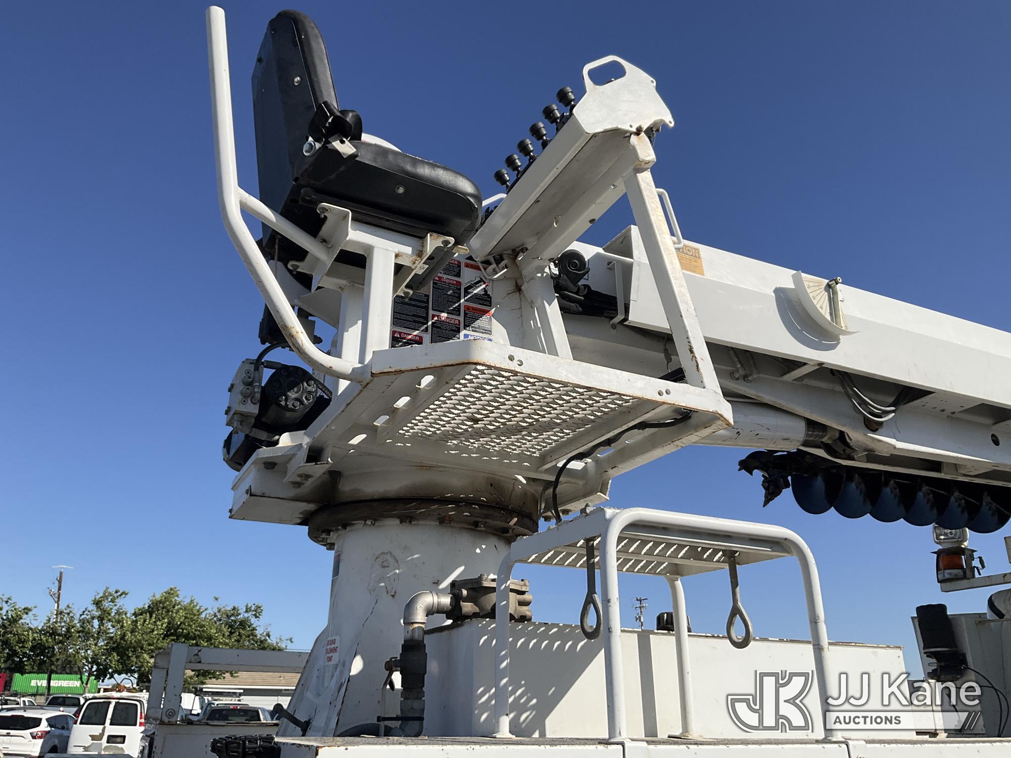 (Dixon, CA) Altec DC47-BTR, Digger Derrick rear mounted on 2015 Freightliner M2 106 4x4 Utility Truc