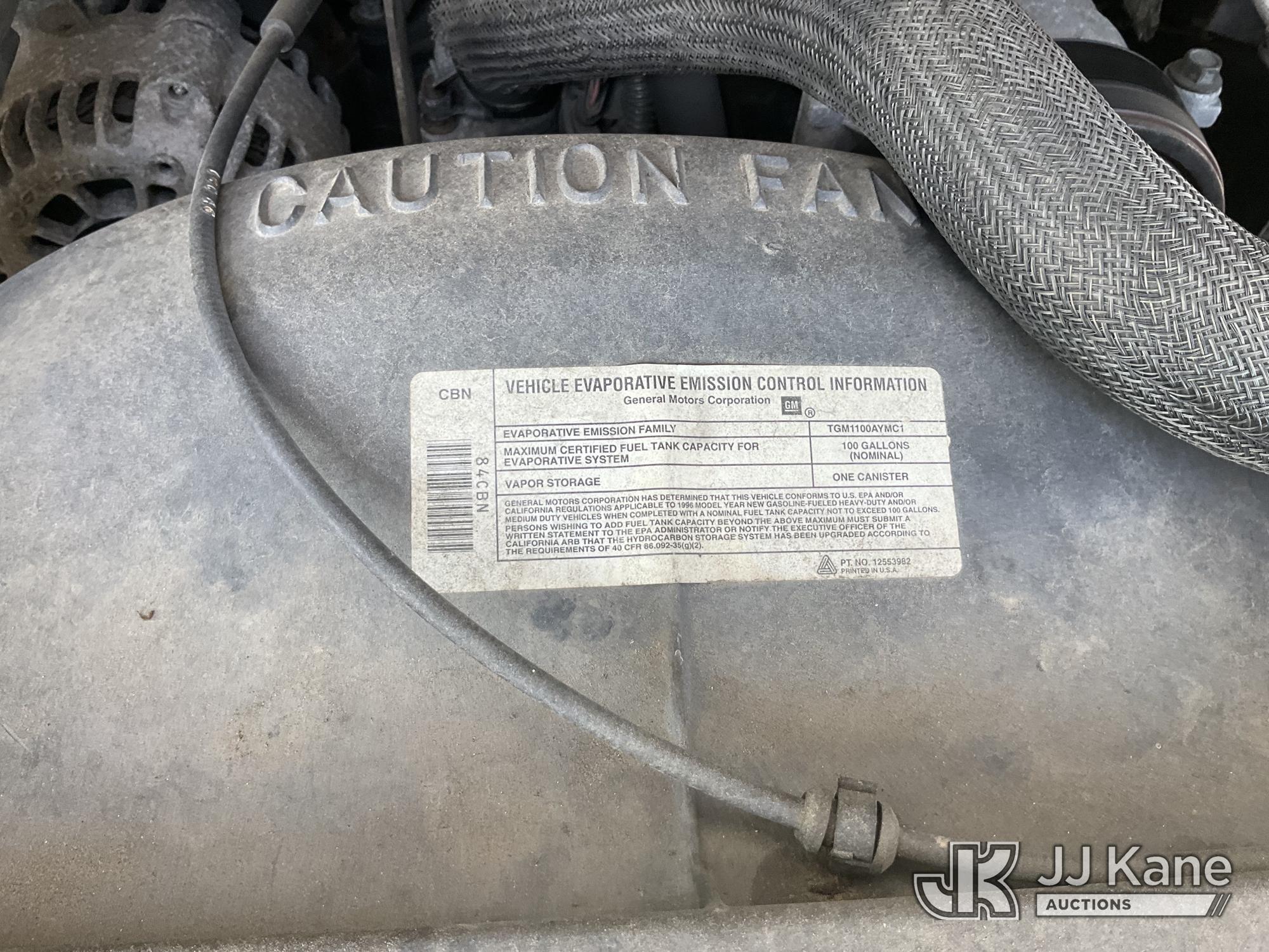 (Dixon, CA) 1996 GMC P3500 Step Van Runs & Moves) (Monitors Will Not Clear, Missing GVWR Label