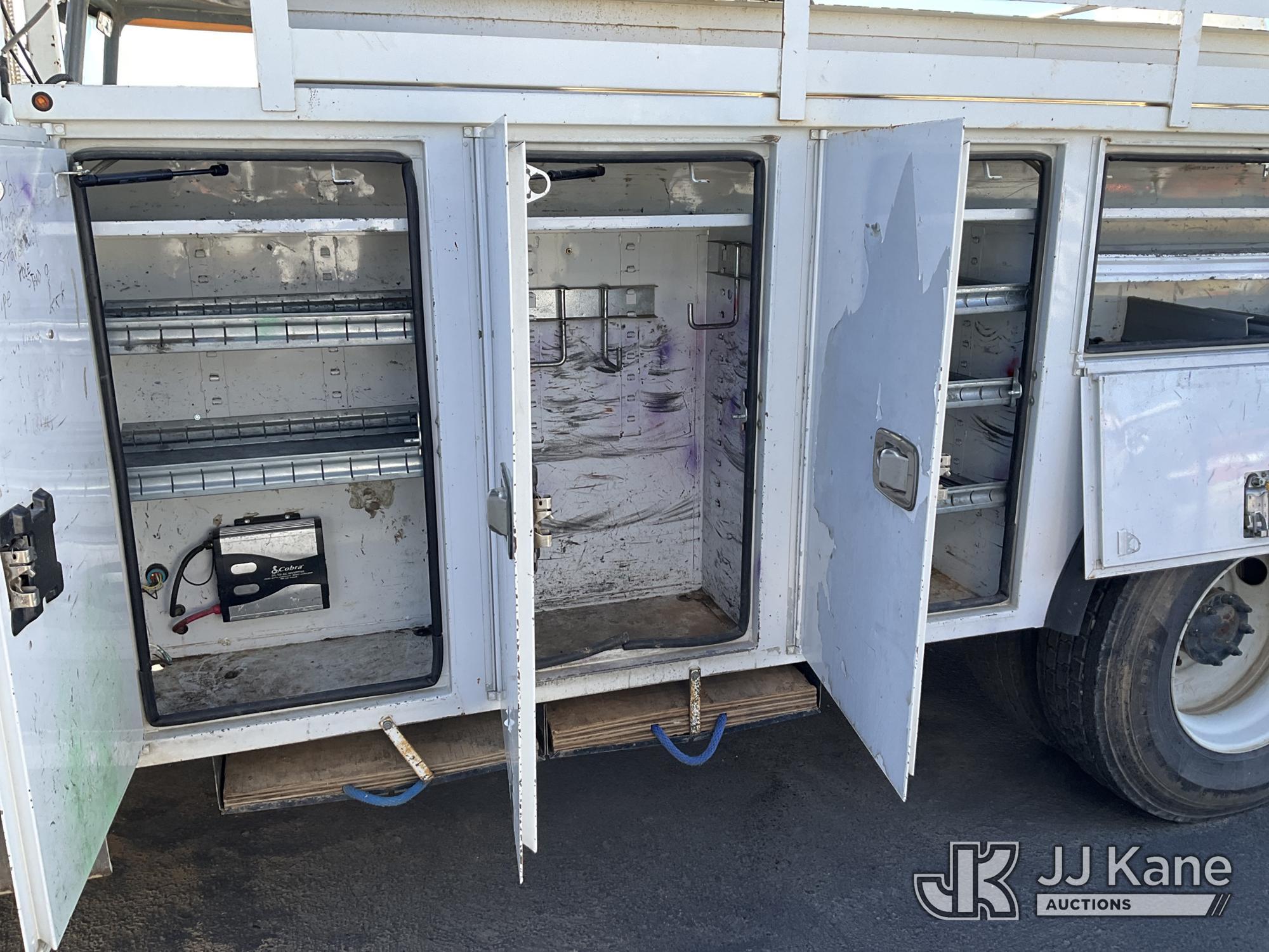 (Dixon, CA) Altec DC47-BTR, Digger Derrick rear mounted on 2015 Freightliner M2 106 4x4 Utility Truc