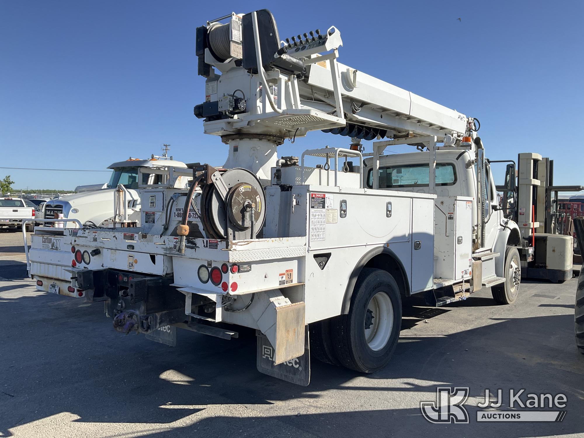 (Dixon, CA) Altec DC47-BTR, Digger Derrick rear mounted on 2015 Freightliner M2 106 4x4 Utility Truc