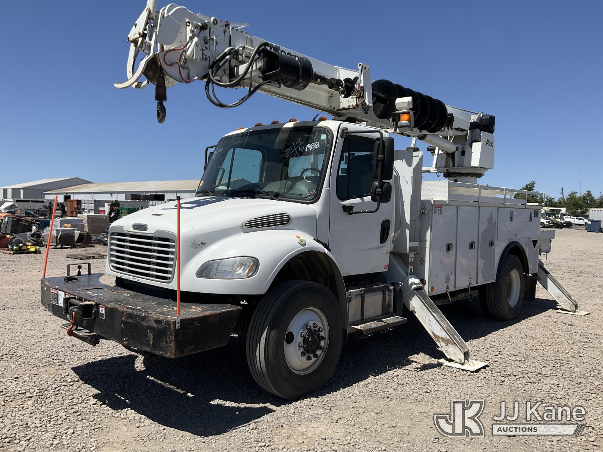 (Dixon, CA) Altec DC47-BTR, Digger Derrick rear mounted on 2015 Freightliner M2 106 4x4 Utility Truc