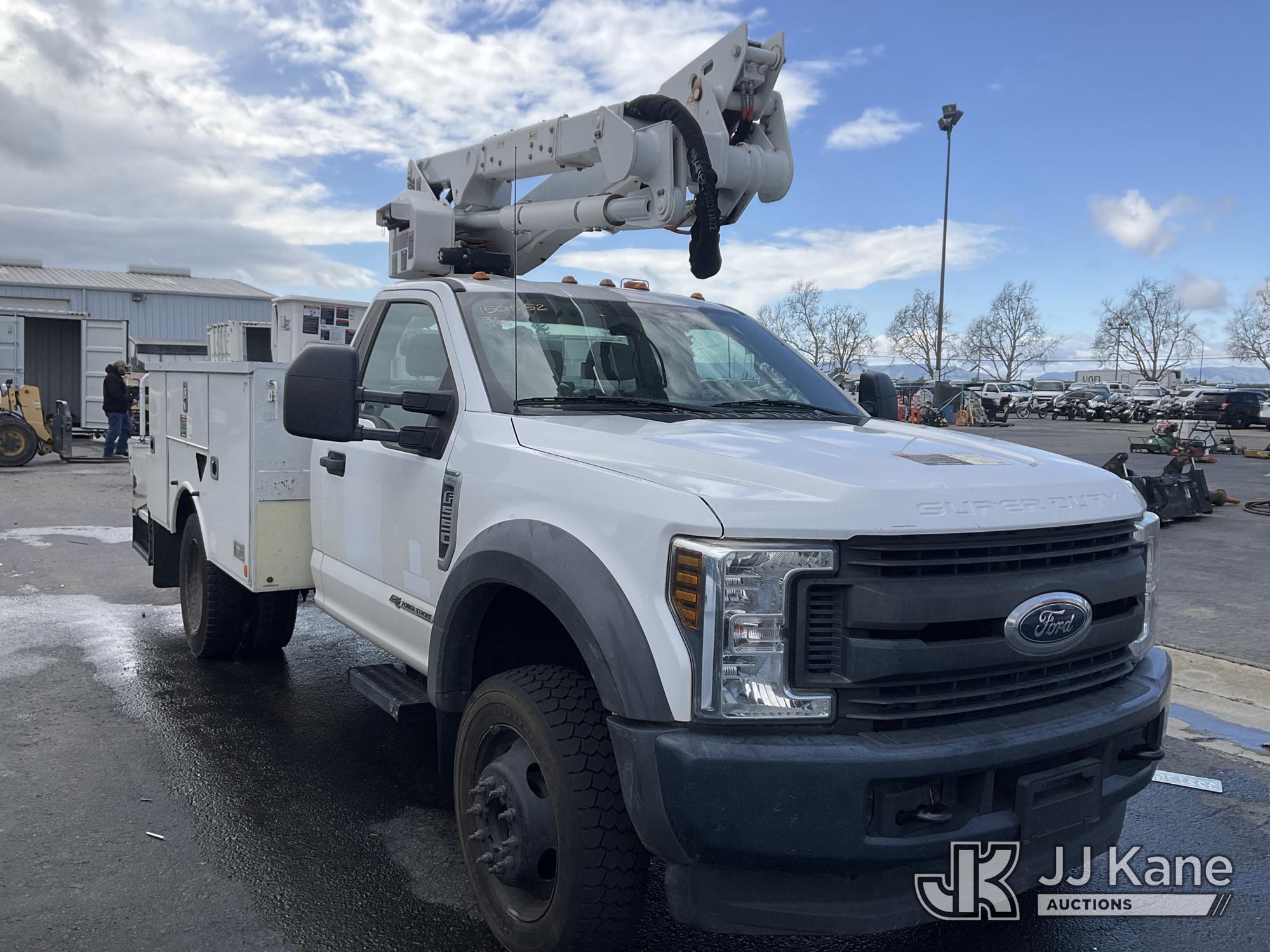 (Dixon, CA) Altec AT40G, Articulating & Telescopic Bucket Truck mounted behind cab on 2018 Ford F-55