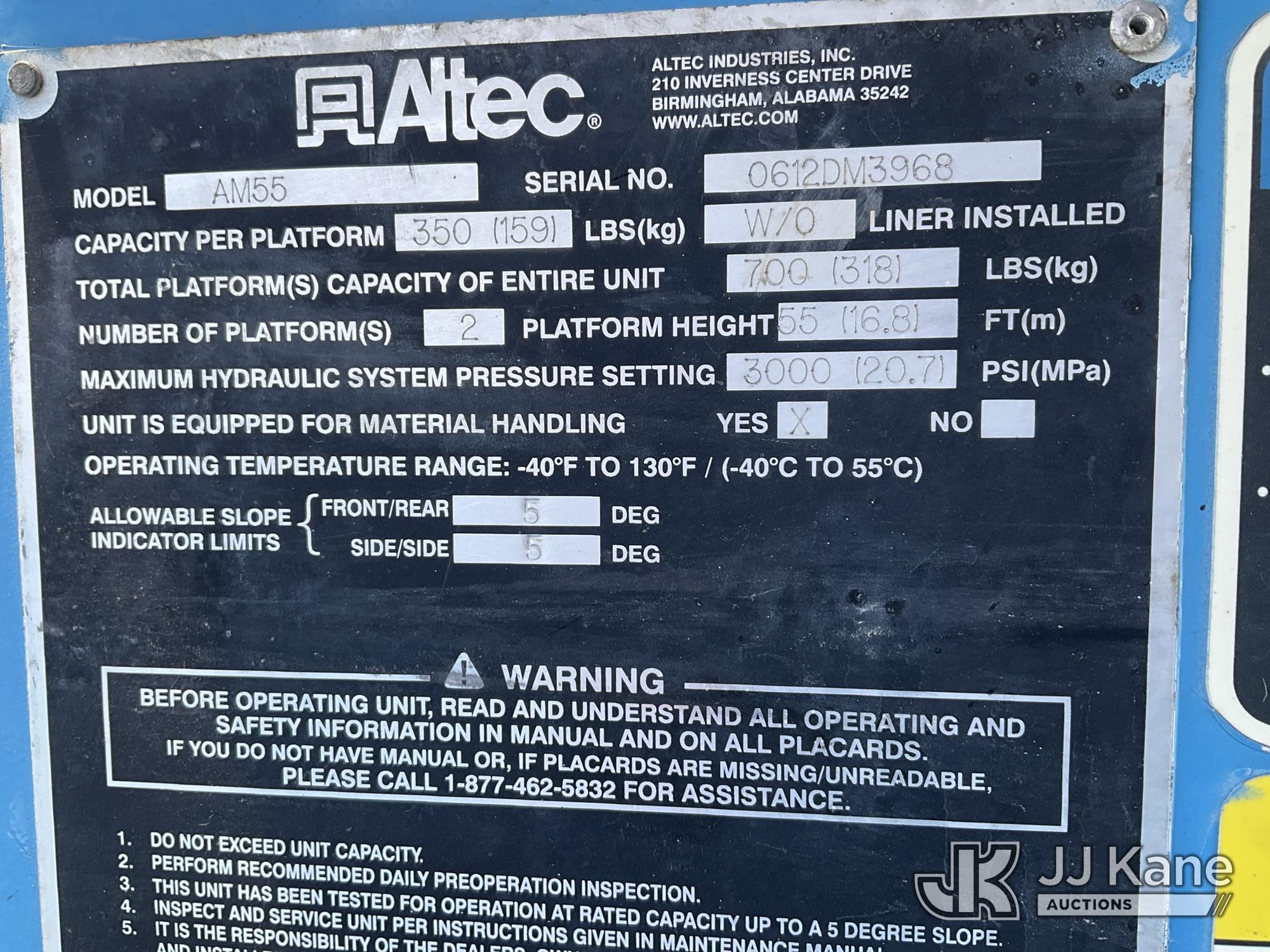 (Dixon, CA) Altec AM55, Over-Center Material Handling Bucket Truck rear mounted on 2013 Internationa