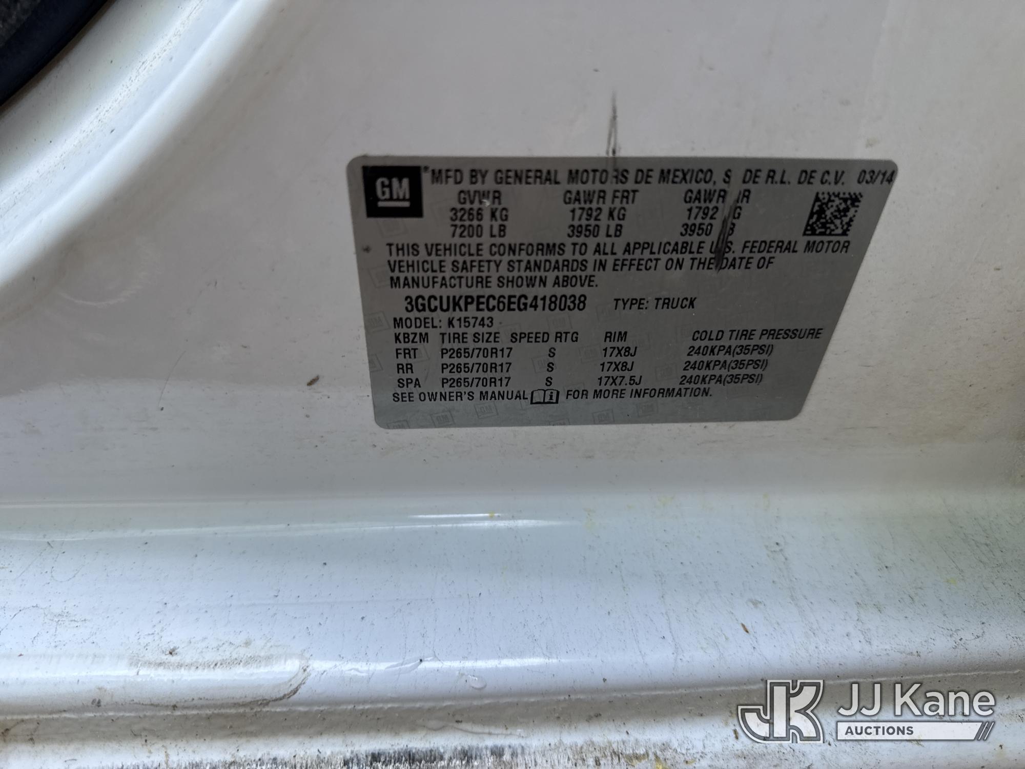 (Wakefield, VA) 2014 Chevrolet Silverado 1500 4x4 Crew-Cab Pickup Truck Not Running, Condition Unkno