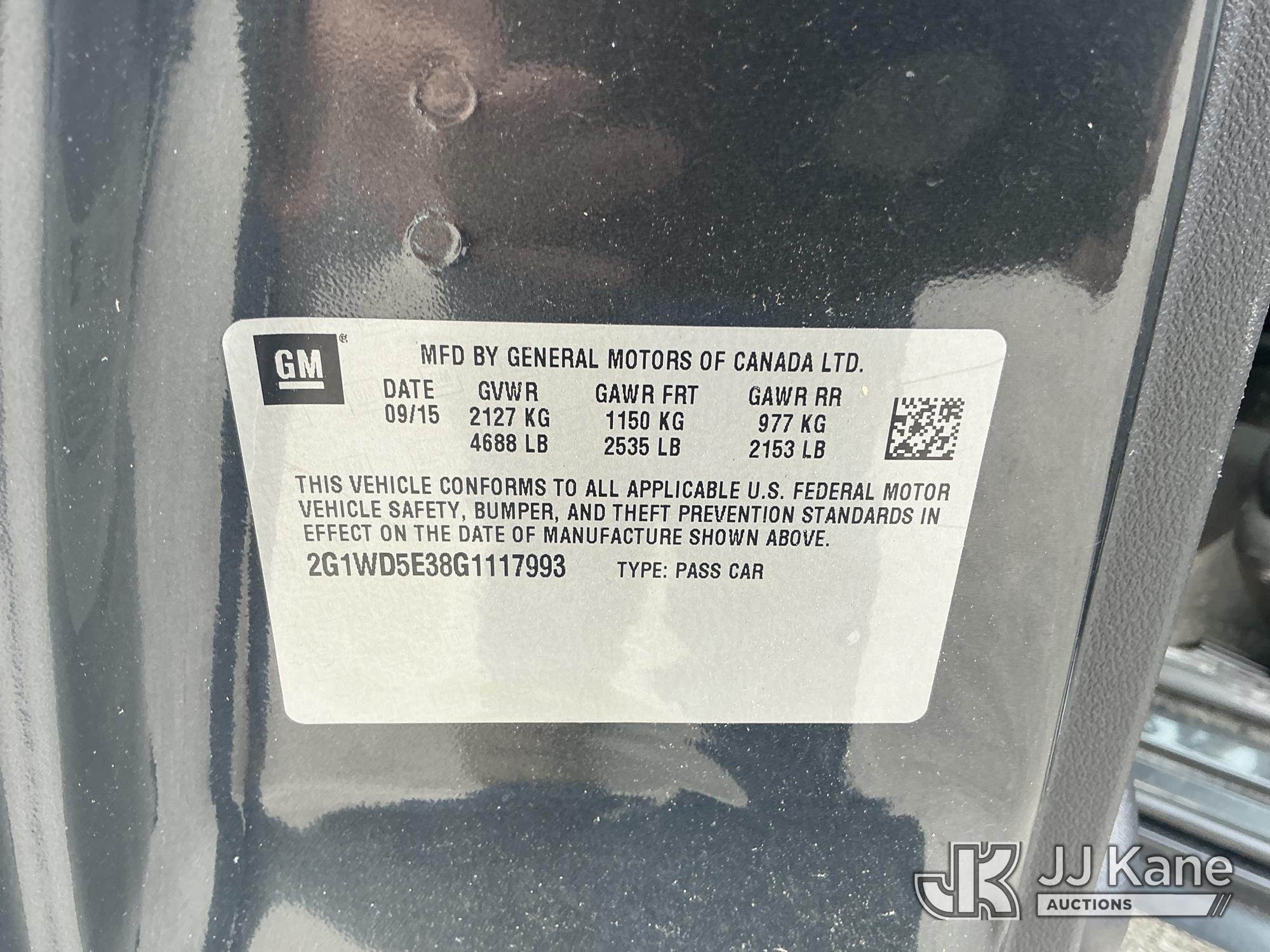 (Tampa, FL) 2016 Chevrolet Impala Limited 4-Door Sedan State of FL Unit)(Runs & Moves)(Jump To Start