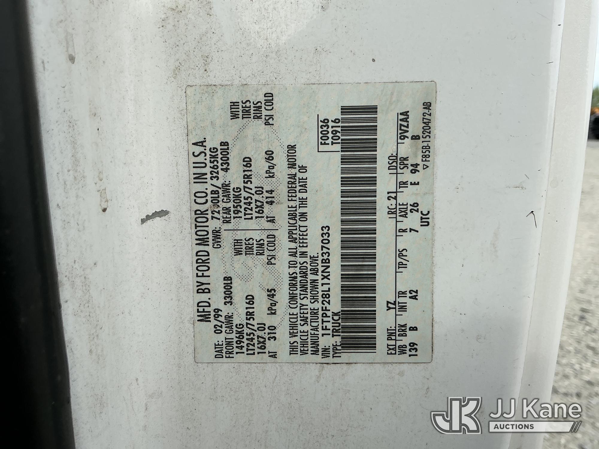(China Grove, NC) 1999 Ford F-250 4X4 Cab & Chassis Runs & Moves) (ABS Light On, Brake Light On, Mis