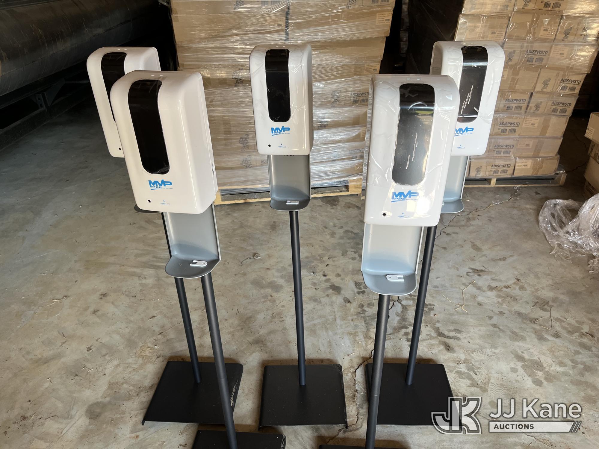 (Kodak, TN) MVP PPE SANISTAND01 Automatic Hand Sanitizer Dispenser w/ Drip Tray, Lot of 5 Working wi