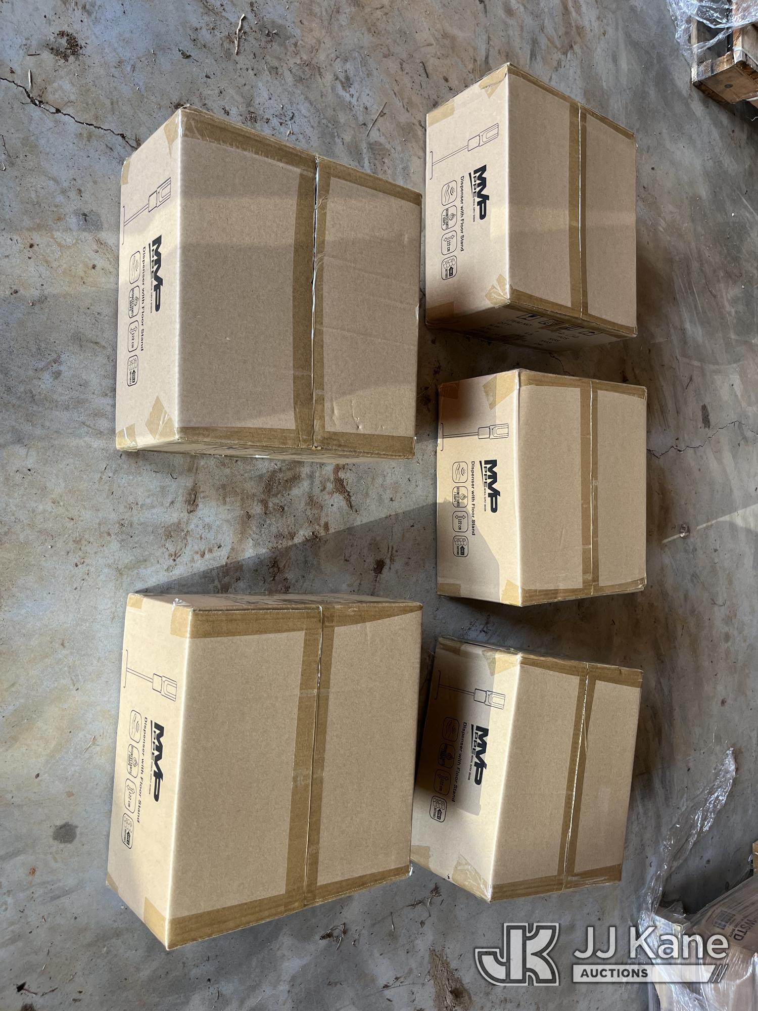 (Kodak, TN) MVP PPE SANISTAND01 Automatic Hand Sanitizer Dispenser w/ Drip Tray, Lot of 5 Working wi