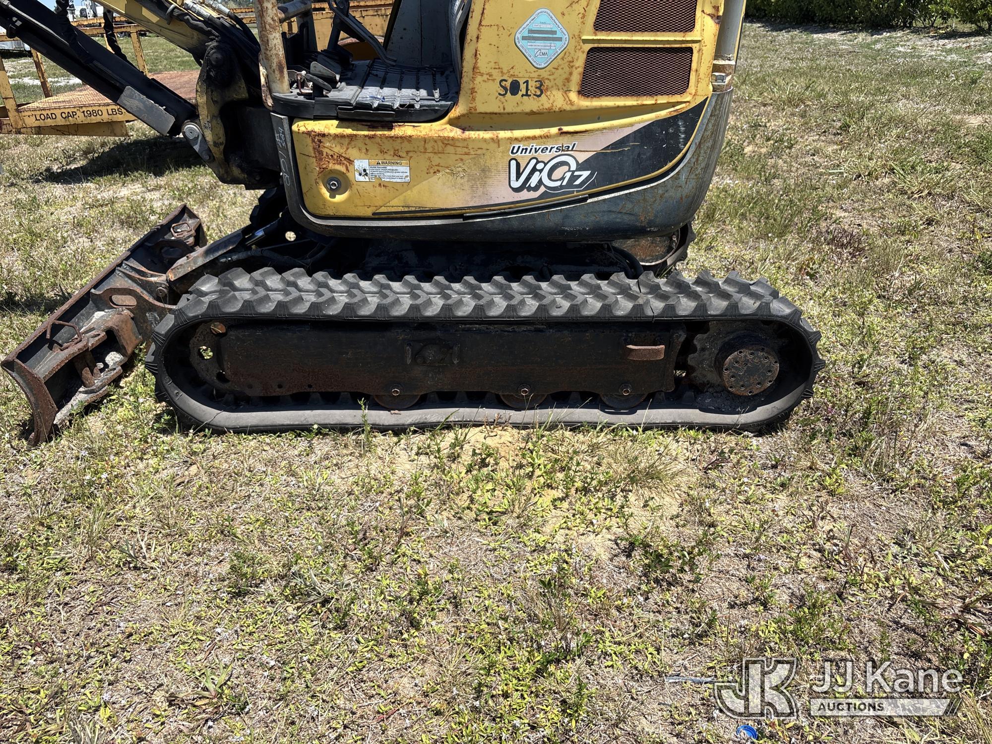 (Westlake, FL) 2014 Yanmar VI017 Mini Hydraulic Excavator Not Running, Condition Unknown) (Body & Pa