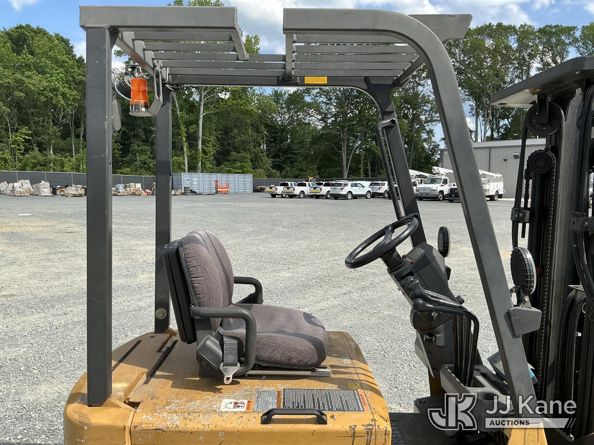 (China Grove, NC) Caterpillar 2EC18, 3,100# Solid Tired Forklift Duke Unit) (Runs, Moves & Operates