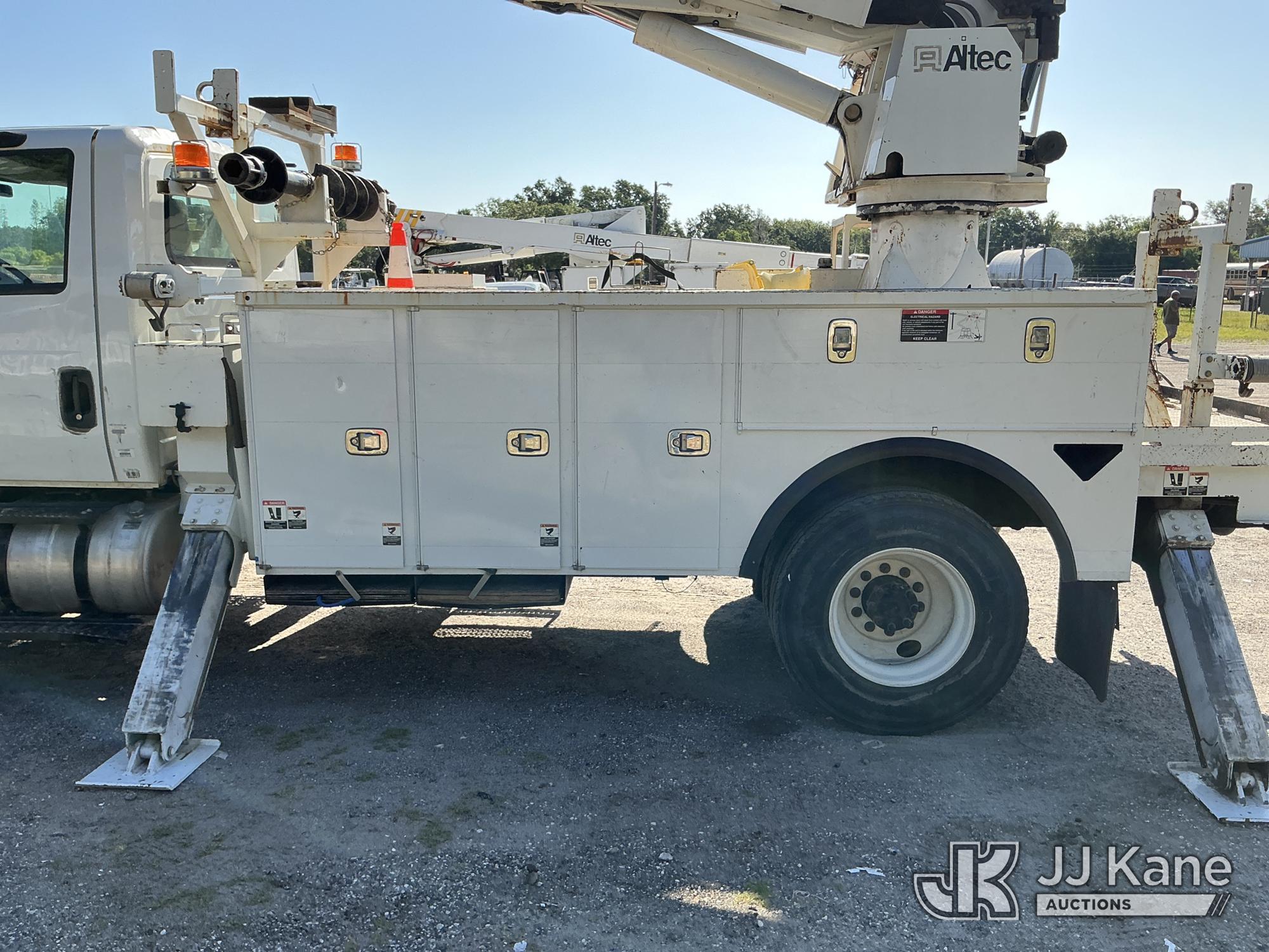 (Tampa, FL) Altec DM47-TR, Digger Derrick rear mounted on 2017 International 4300 Utility Truck Runs