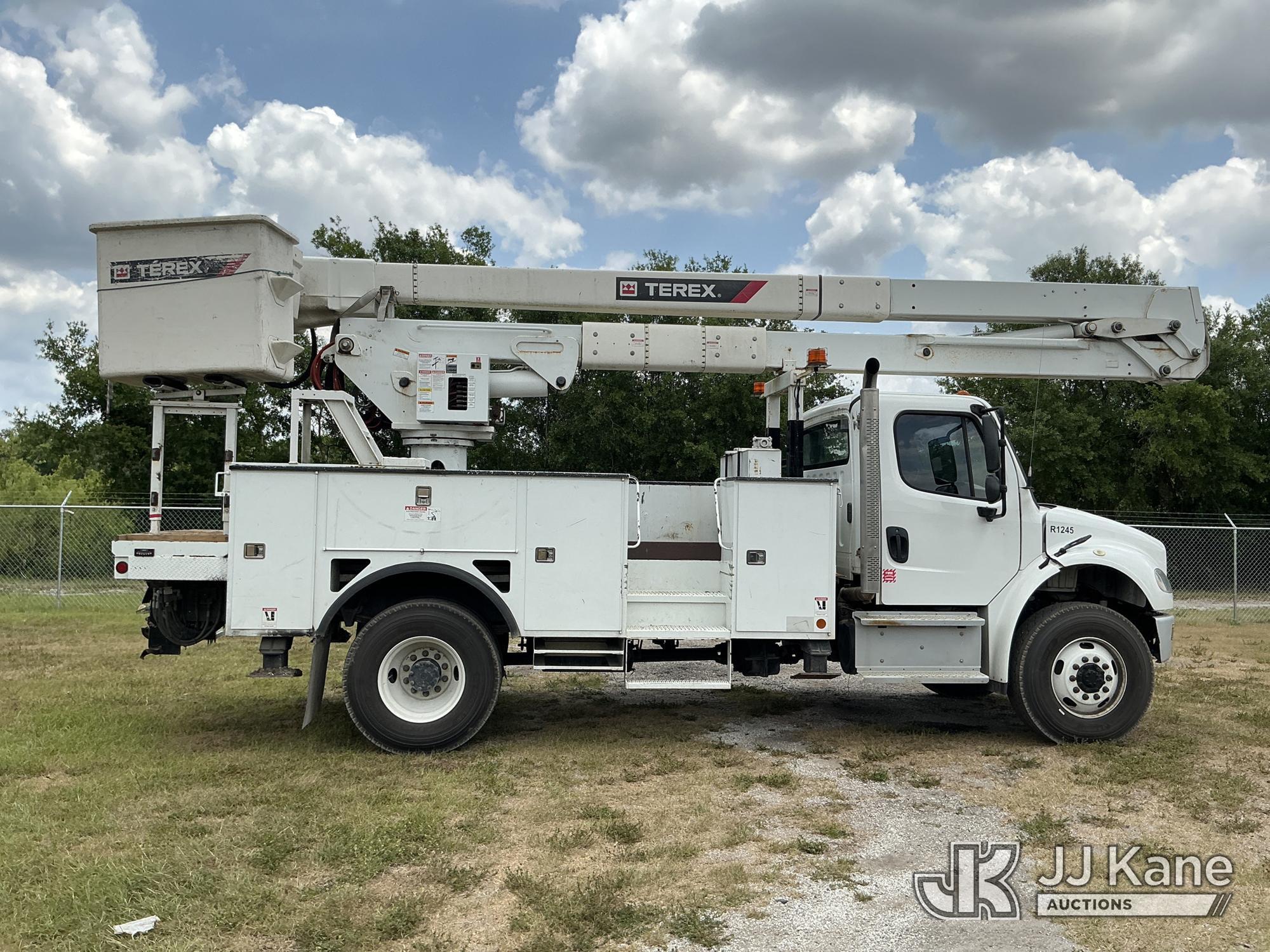 (Tampa, FL) HiRanger TC55-MH, Material Handling Bucket Truck rear mounted on 2019 Freightliner M2 10