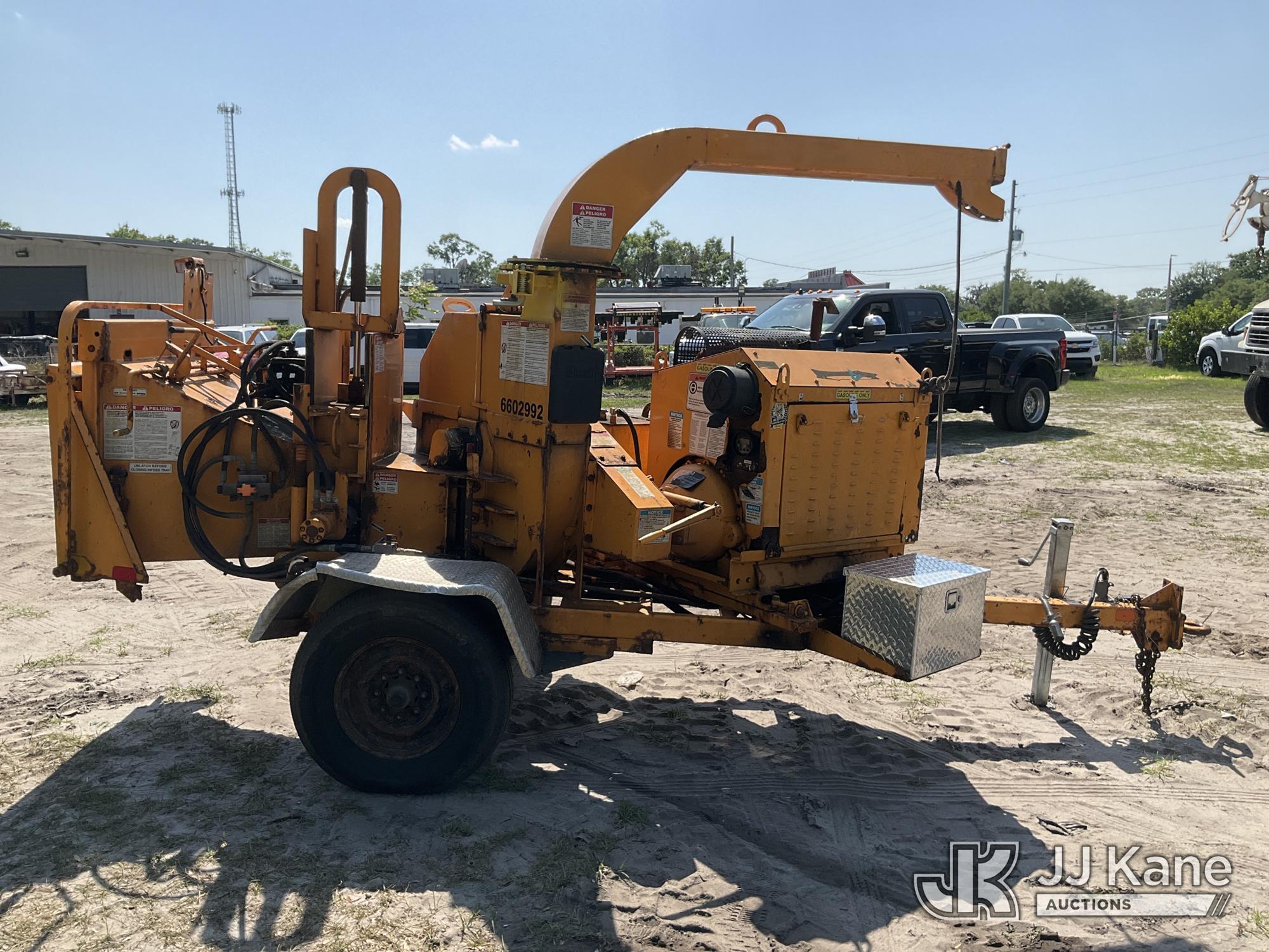 (Ocala, FL) 2018 Bandit 200UC Chipper (12in Disc), trailer mtd. Runs) (Towable, Rust/Body Damage