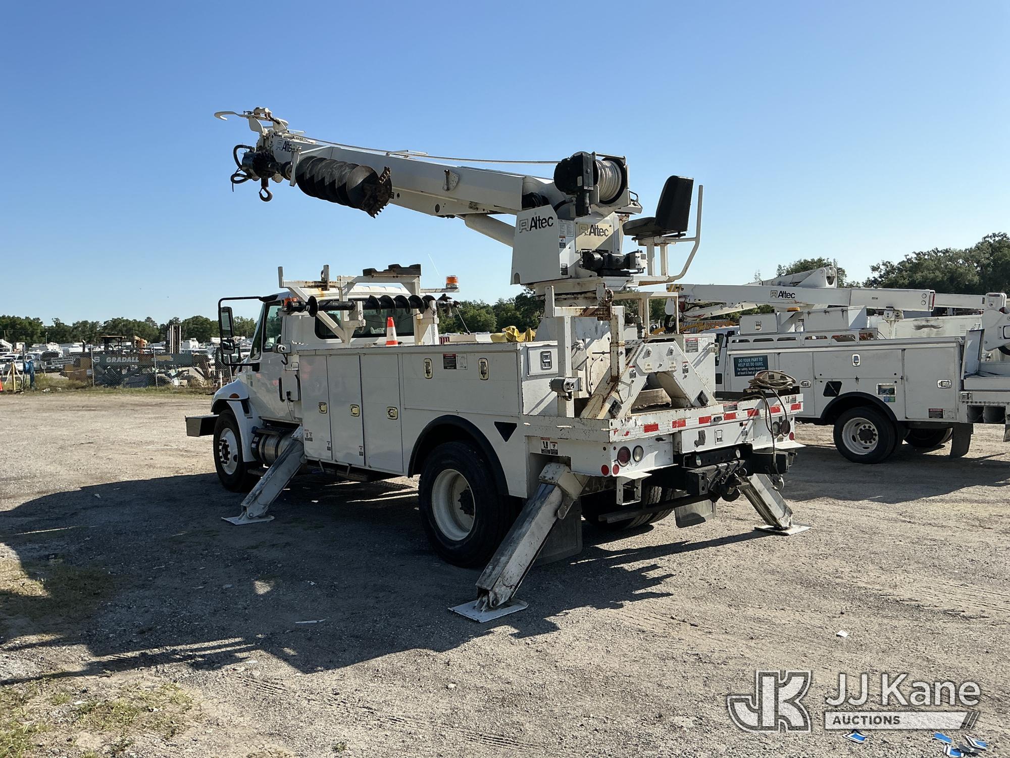 (Tampa, FL) Altec DM47-TR, Digger Derrick rear mounted on 2017 International 4300 Utility Truck Runs