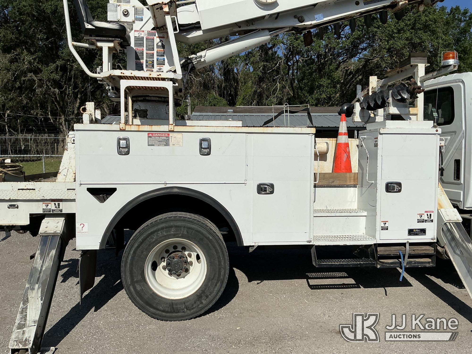 (Tampa, FL) Altec DM47-TR, Digger Derrick rear mounted on 2017 International 4300 Utility Truck Runs