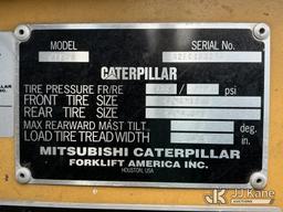 (China Grove, NC) Caterpillar 2EC18, 3,100# Solid Tired Forklift Duke Unit) (Runs, Moves & Operates