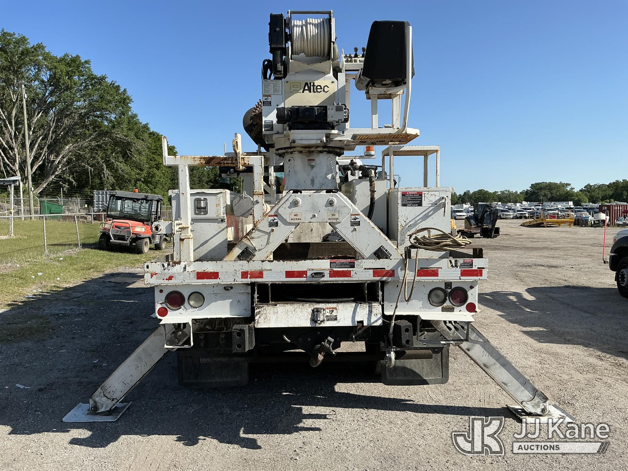 (Tampa, FL) Altec DM47-TR, Digger Derrick rear mounted on 2017 International 4300 Utility Truck Runs