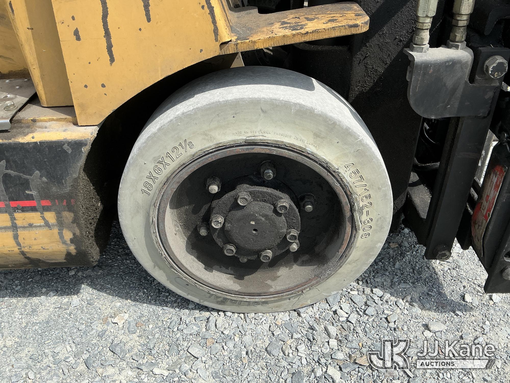 (China Grove, NC) Caterpillar 2EC18, 3,100# Solid Tired Forklift Duke Unit) (Runs, Moves & Operates