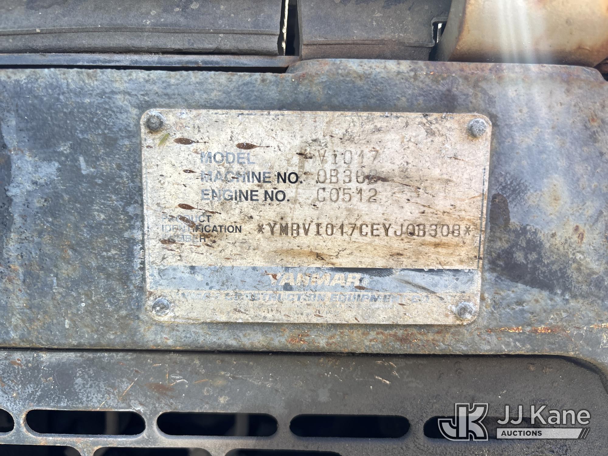 (Westlake, FL) 2014 Yanmar VI017 Mini Hydraulic Excavator Not Running, Condition Unknown) (Body & Pa