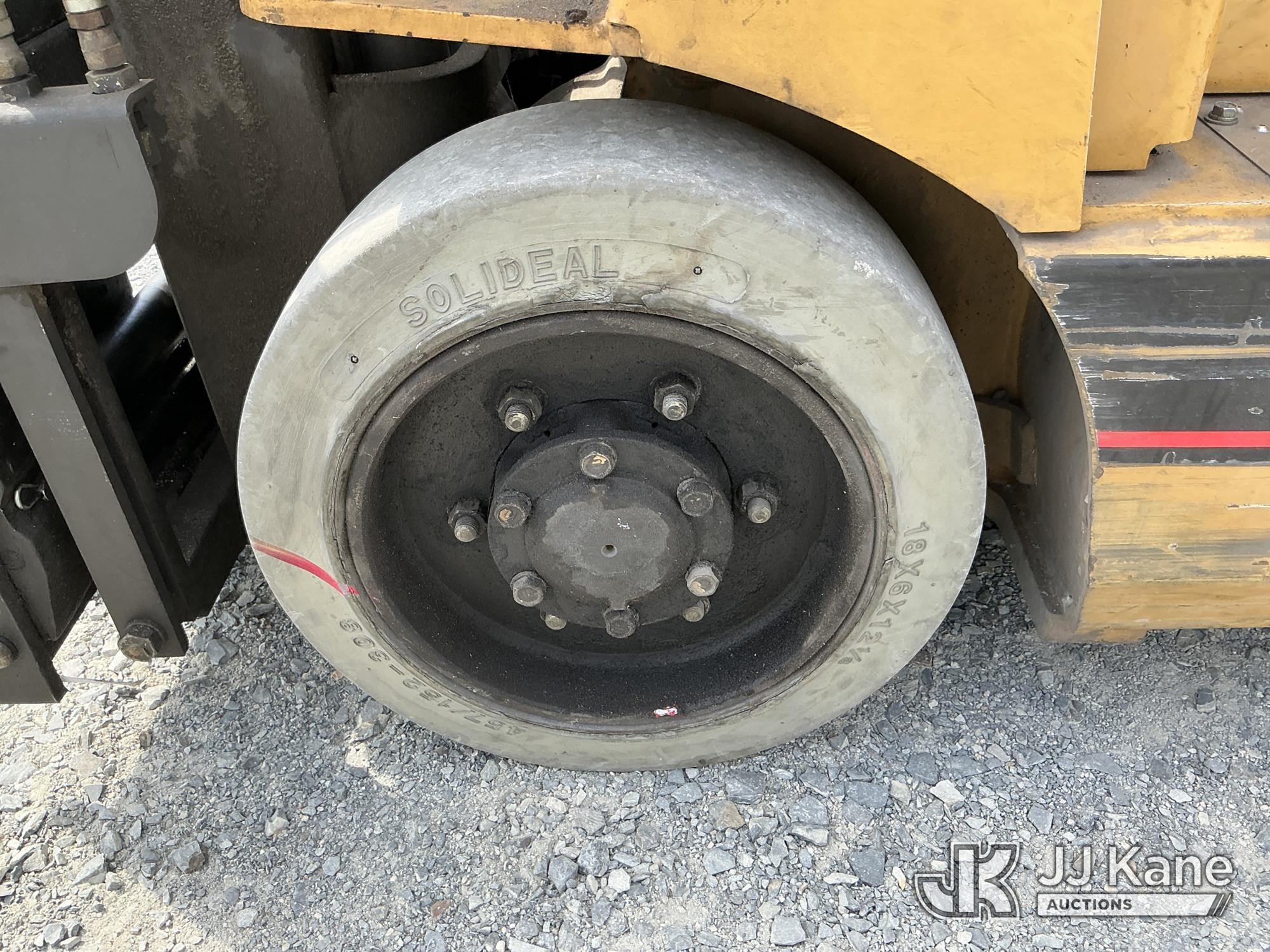 (China Grove, NC) Caterpillar 2EC18, 3,100# Solid Tired Forklift Duke Unit) (Runs, Moves & Operates