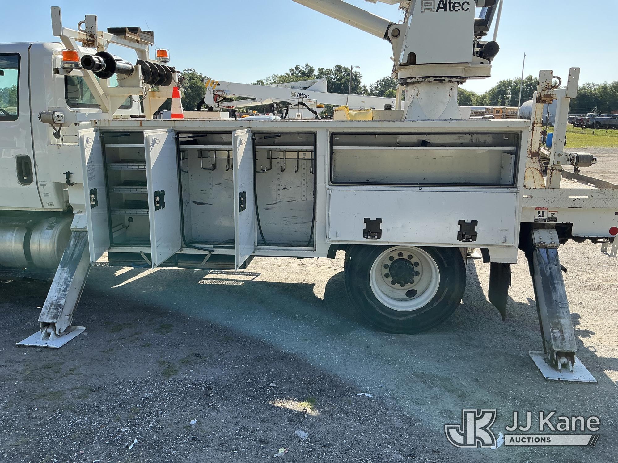 (Tampa, FL) Altec DM47-TR, Digger Derrick rear mounted on 2017 International 4300 Utility Truck Runs