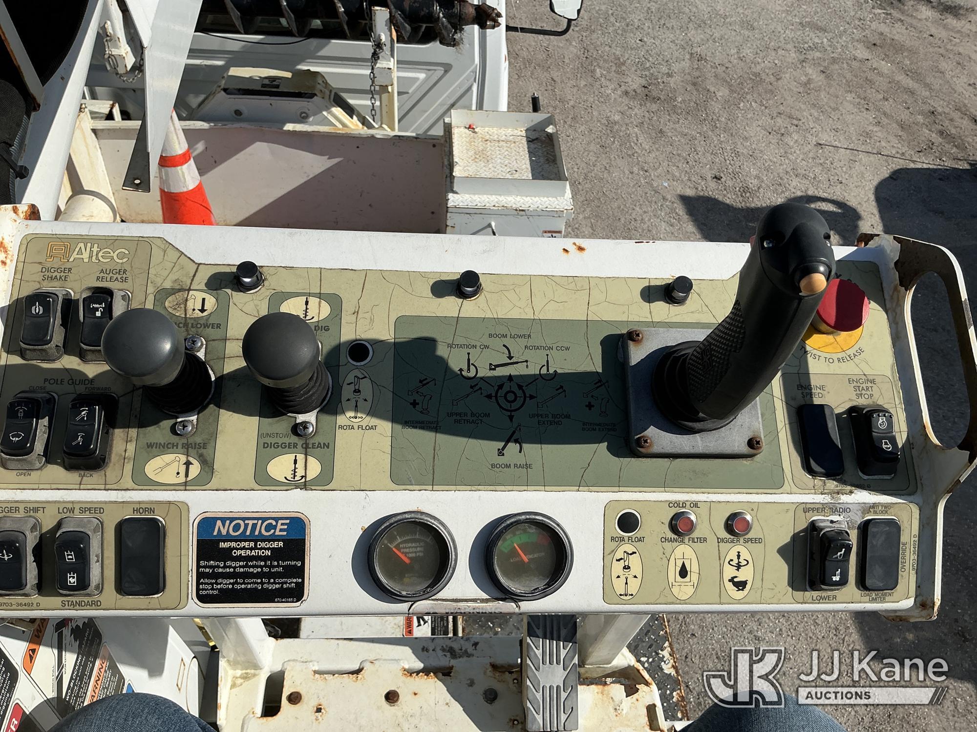 (Tampa, FL) Altec DM47-TR, Digger Derrick rear mounted on 2017 International 4300 Utility Truck Runs
