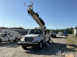 (Tampa, FL) Altec DM47-TR, Digger Derrick rear mounted on 2017 International 4300 Utility Truck Runs
