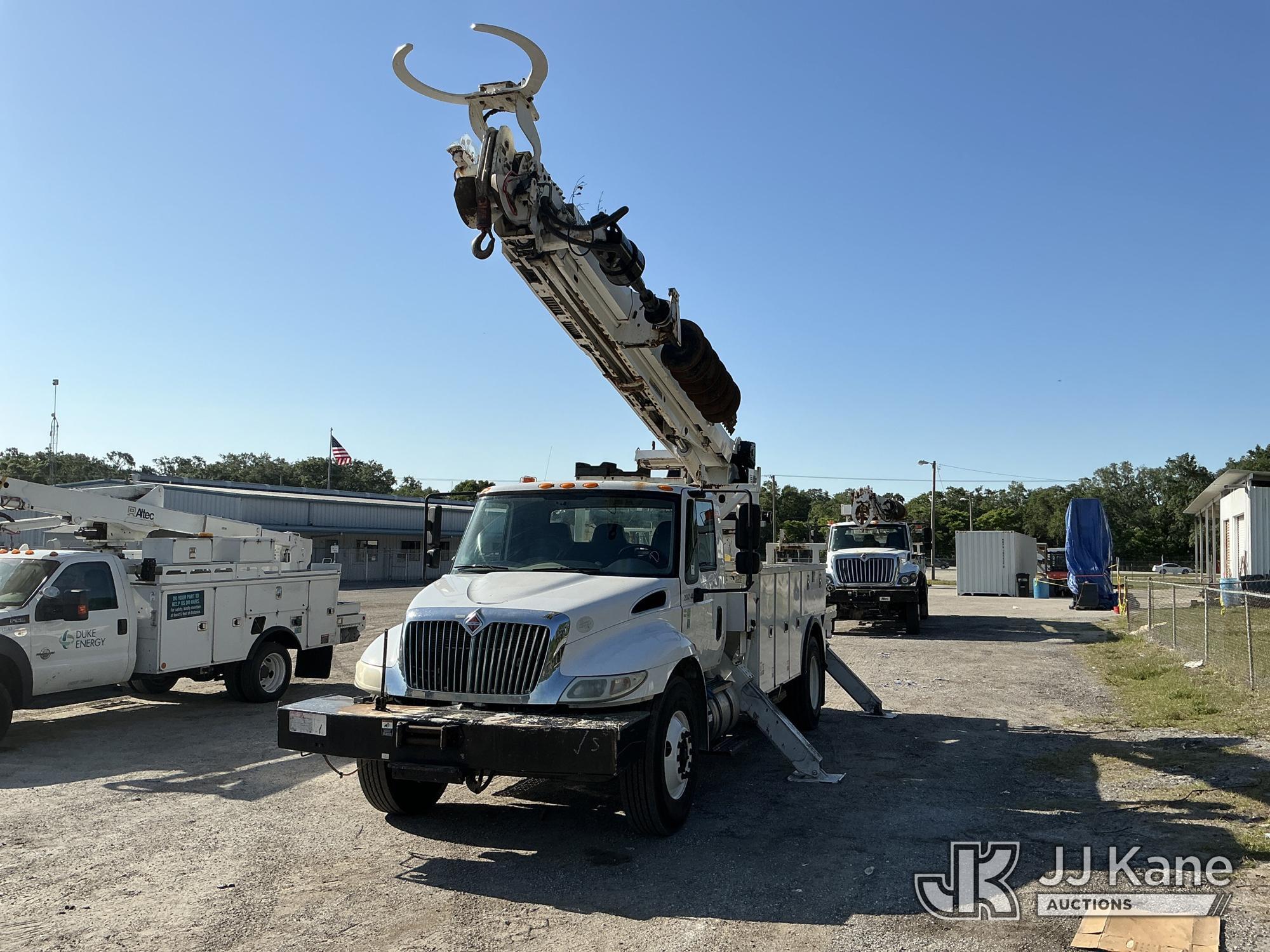 (Tampa, FL) Altec DM47-TR, Digger Derrick rear mounted on 2017 International 4300 Utility Truck Runs