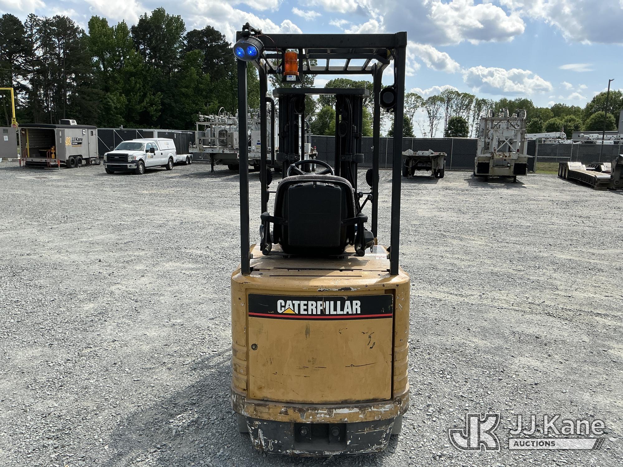 (China Grove, NC) Caterpillar 2EC18, 3,100# Solid Tired Forklift Duke Unit) (Runs, Moves & Operates