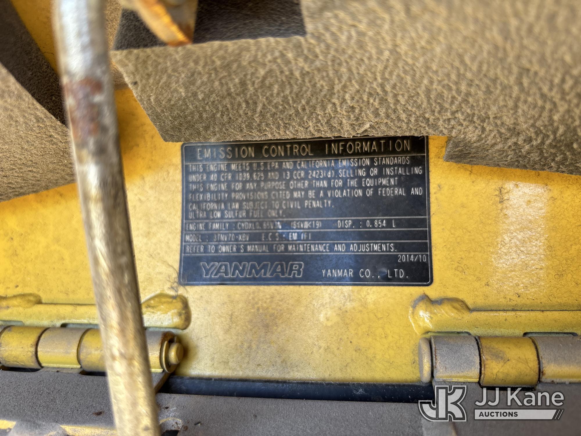 (Westlake, FL) 2014 Yanmar VI017 Mini Hydraulic Excavator Not Running, Condition Unknown) (Body & Pa
